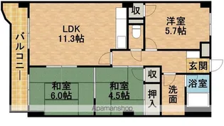 ホリホックイン和田【4階】の間取り