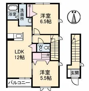 T.H.サルーテ B棟【2階】の間取り