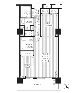 グランピラー高井戸【10階】の間取り