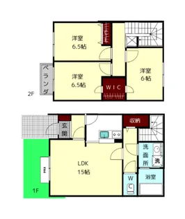 京都府木津川市梅美台7【アパート】の間取り