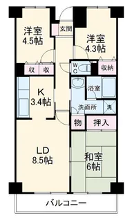 グロリオール里見壱番館【6階】の間取り