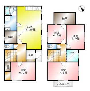 愛知県豊田市花沢町ヲチ合【一戸建】の間取り