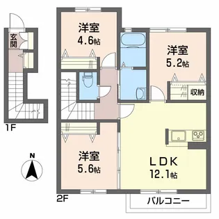 高知県高知市鴨部2【アパート】の間取り