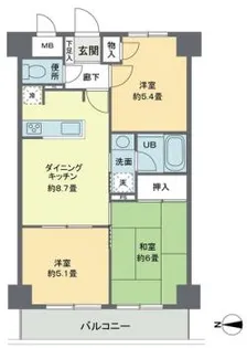 リヴィエルバーグ西大島【3階】の間取り