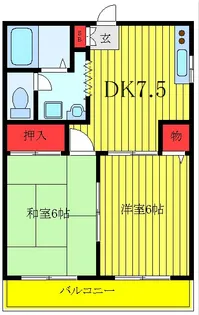 グリーンハイツ西【1階】の間取り