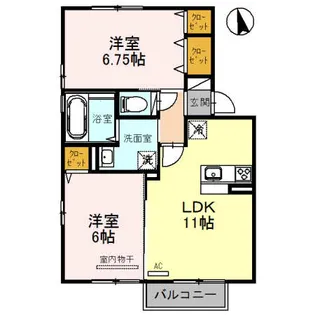 ロアジーナA棟【2階】の間取り