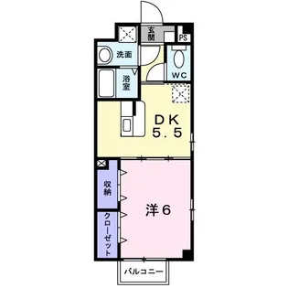 プラティ-クカルティエ A【1階】の間取り