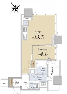シティタワー武蔵小山【4階】の間取り