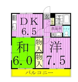レクコーポ常盤平B【1階】の間取り