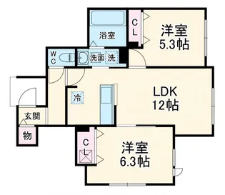 COLORS WING-B【1階】の間取り