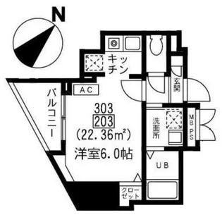 タイム西池【3階】の間取り