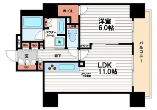 ブランズタワー・ウェリス心斎橋NORTH【18階】の間取り