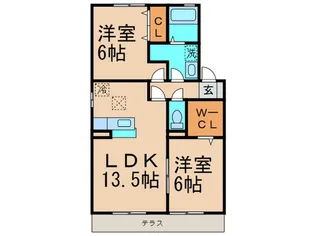 福岡県北九州市八幡西区上香月1【アパート】の間取り