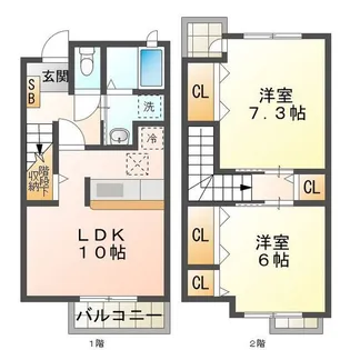 メゾン ラルゴ B棟【2階】の間取り