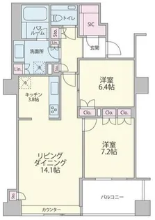 表参道駅徒歩圏内 分譲 ペット可 南西向き 設備充実 1SLDK【4階】の間取り