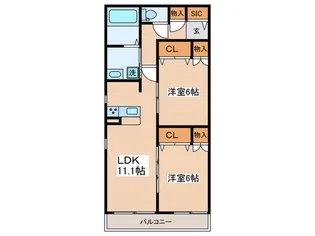 Saliente【2階】の間取り