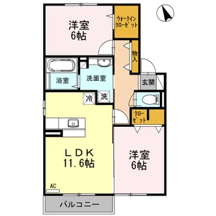 ローゼンシュタット B【2階】の間取り