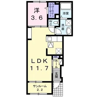 ラフレ・アンジュール【1階】の間取り