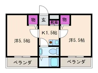 ラ・フォンティーヌ西田【3階】の間取り