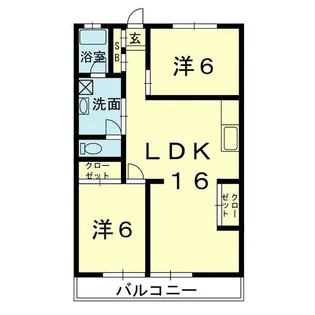 錦ヶ丘ハイツB棟【3階】の間取り