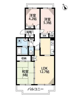 パークヒル飯山満3【2階】の間取り