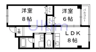 コーポラス伏見【5階】の間取り