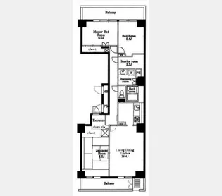 芝浦スクエアハイツ【6階】の間取り