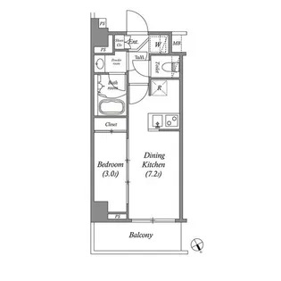 ARKMARK水天宮前II(アークマーク水天宮前II)【3階】の間取り