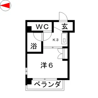スクエア橘【6階】の間取り