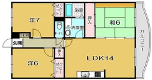 ロイヤルガーデン【4階】の間取り