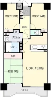 トーカンマンション旭橋【15階】の間取り