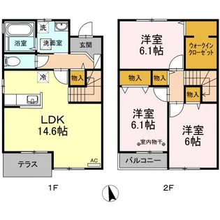 ドエルコート里吉 Cの間取り