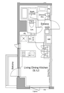 ザ・パークハビオ五反田【2階】の間取り