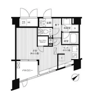 コスモリード新宿余丁町【5階】の間取り