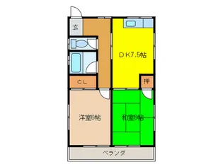 ニュ-共栄ハイツ【2階】の間取り
