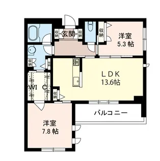 ウィステリア若松町【2階】の間取り