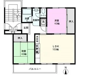 草加旭町団地7号棟【5階】の間取り