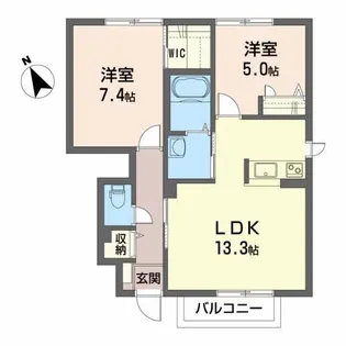 シャーメゾンピノB【1階】の間取り