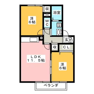 ドミール三日市 A【1階】の間取り