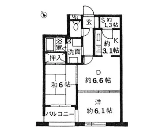 ル ヴェルト調布【1階】の間取り