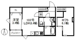 Estrella水ヶ江【1階】の間取り