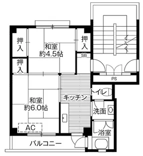 ビレッジハウス馬場平2号棟【3階】の間取り