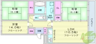 向栄コーポ【1階】の間取り
