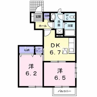 スプリングウィンドI【1階】の間取り