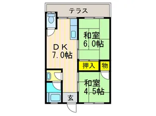 第1山下ハイツ【2階】の間取り