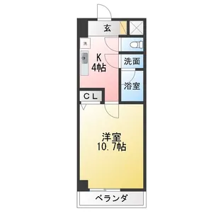 アーバンシティ弥生【1階】の間取り
