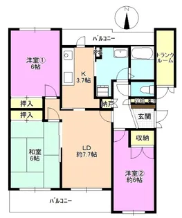 テレパレス箱清水【1階】の間取り