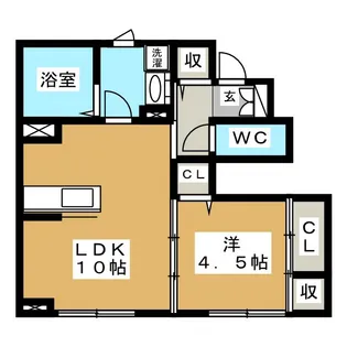 ハイグランド石江【1階】の間取り