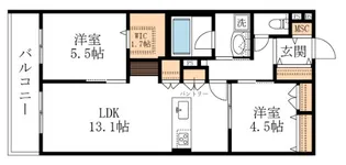 メゾングリシーヌ中神【2階】の間取り