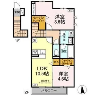 グラシアーレ【2階】の間取り